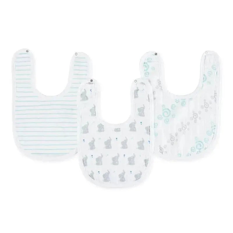 Aden + Anais – 3Pk Cotton Muslin Snap Bib, Baby Star