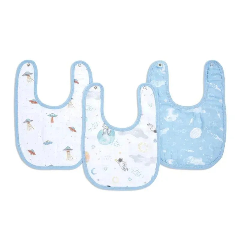 Aden + Anais – 3Pk Cotton Muslin Snap Bib, Space Explorers