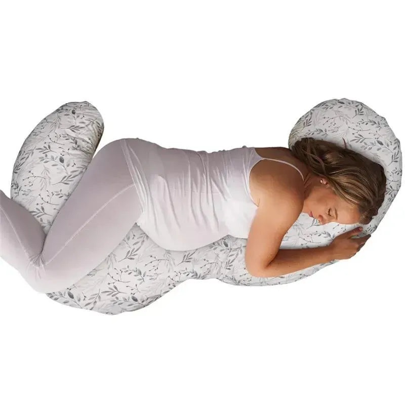 Boppy – Slipcovered Total Body Pregnancy Pillow, Gray Scattered Leaves