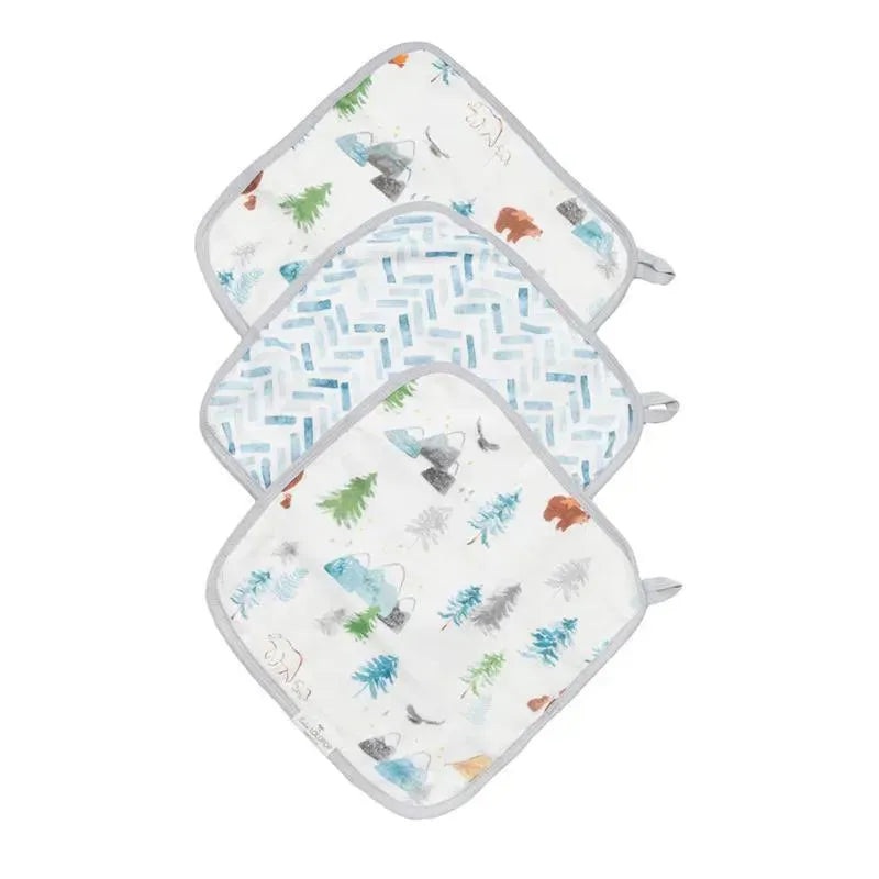 Loulou Lollipop – 3Pk Washcloth Set, Adventure Begins
