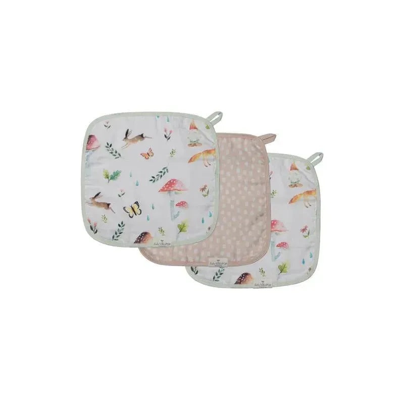 Loulou Lollipop – 3Pk Washcloth Set, Woodland Gnome