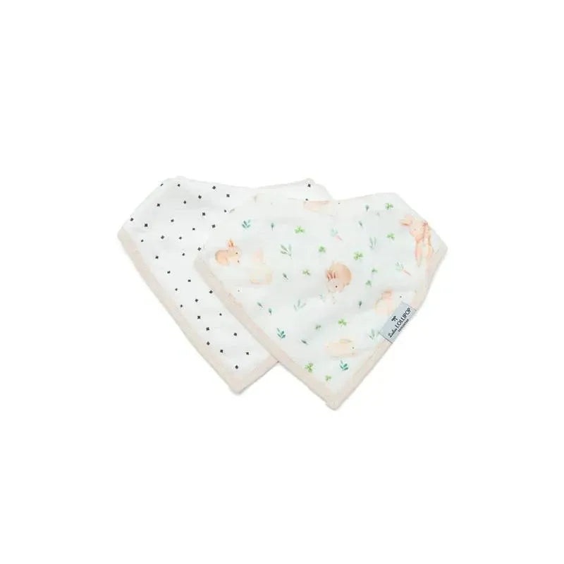 Loulou Lollipop – Bib Set Muslin, Bunny Meadow