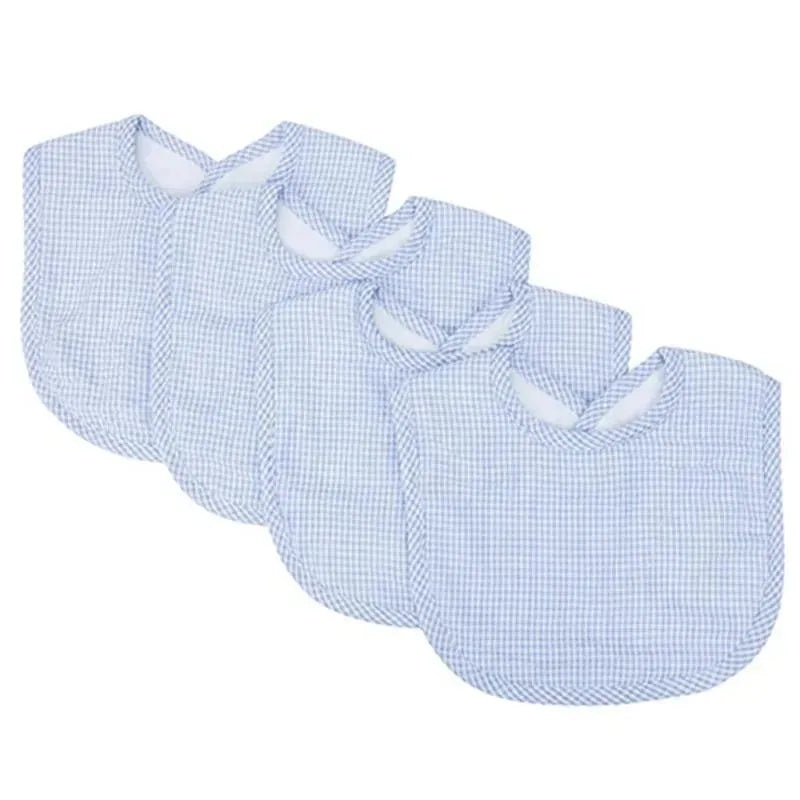 Trend Lab – Bouquet 4 Pack Bib Gingham Seersucker, Blue