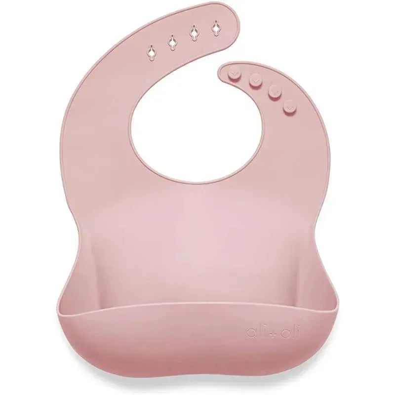 Ali + Oli Silicone Baby Bib (True Pink)
