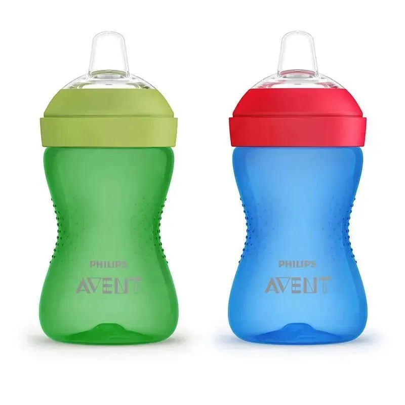 Avent – 2Pk My Grippy Spout Cup, Blue/Green, 10Oz