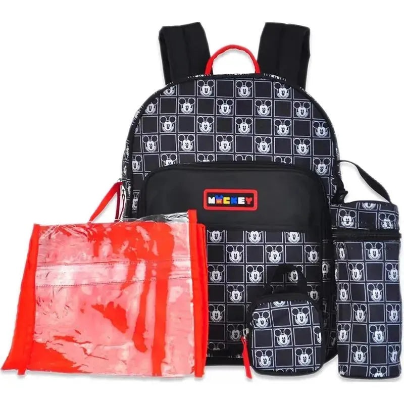 Cudlie – 5Pk Mickey Mouse Checker Print Diaper Backpack