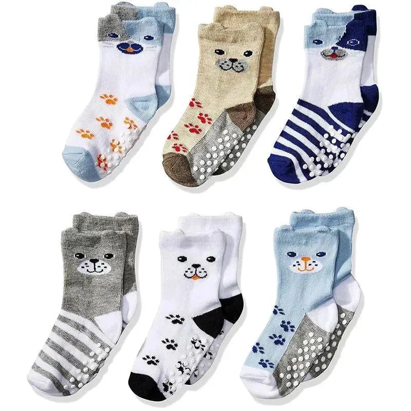 Jefferies Socks – Non-Skid Dog Socks 6 Pk, 4-5.5, Multi