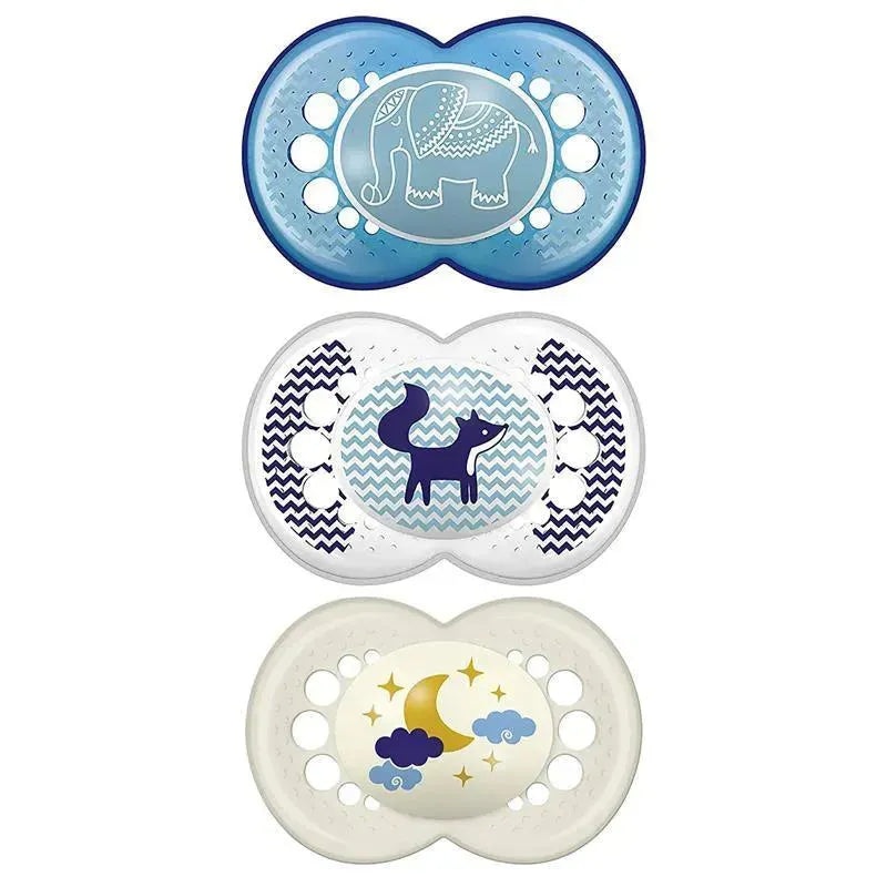 Mam – 3Pk Boy Night & Day Pacifiers, 6M