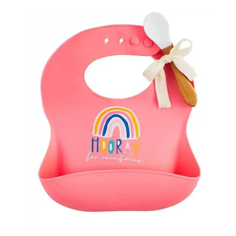 Mud Pie – Silicone Bib & Spoon, Hooray