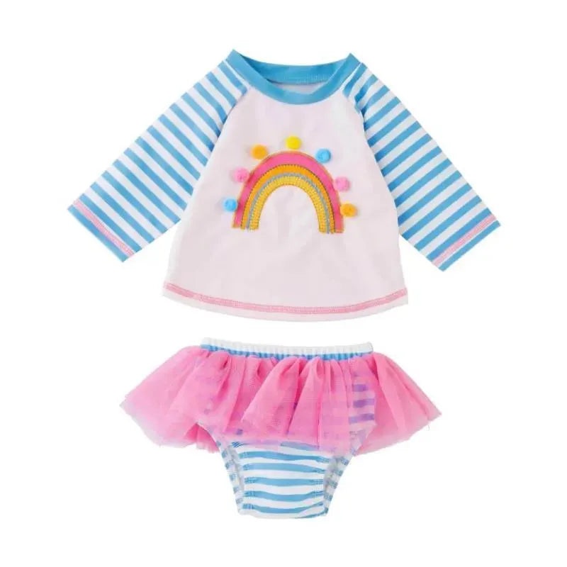Mud Pie – Toddler Girl Rainbow Rash Guard Set