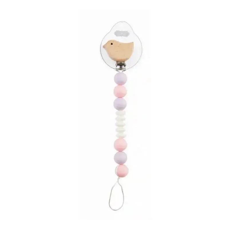 Mud Pie – Wood And Silicone Pacy Clip Spinner, Bird