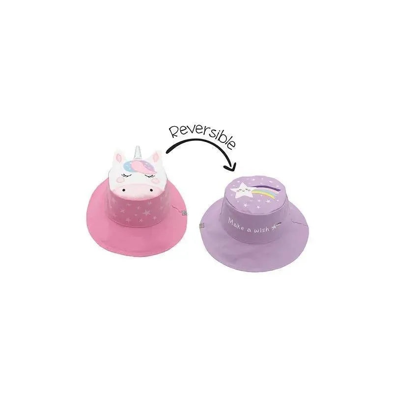 Flap Jack Kids Reversible Kids & Toddler Sun Hat Unicorn/Star