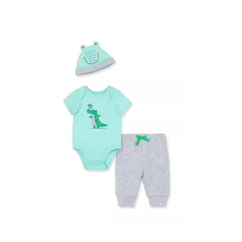 Little Me Gator Bodysuit Pant – Grey