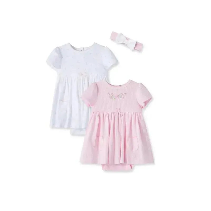 Little Me Roses 2Pk Bodysuit Dress – Pink