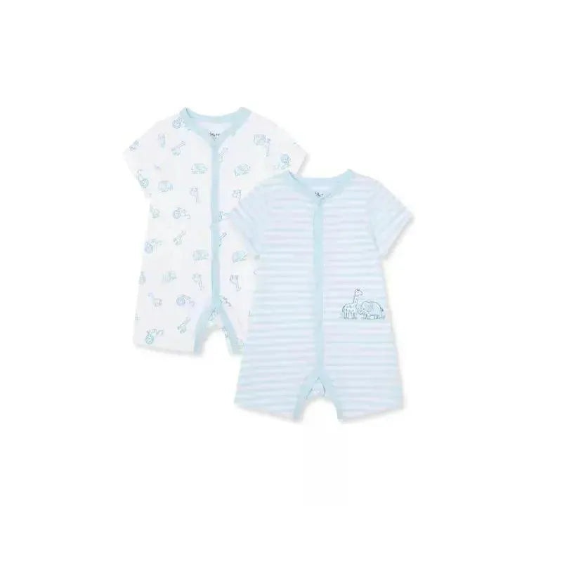 Little Me Safari 2Pk Rompers – Blue