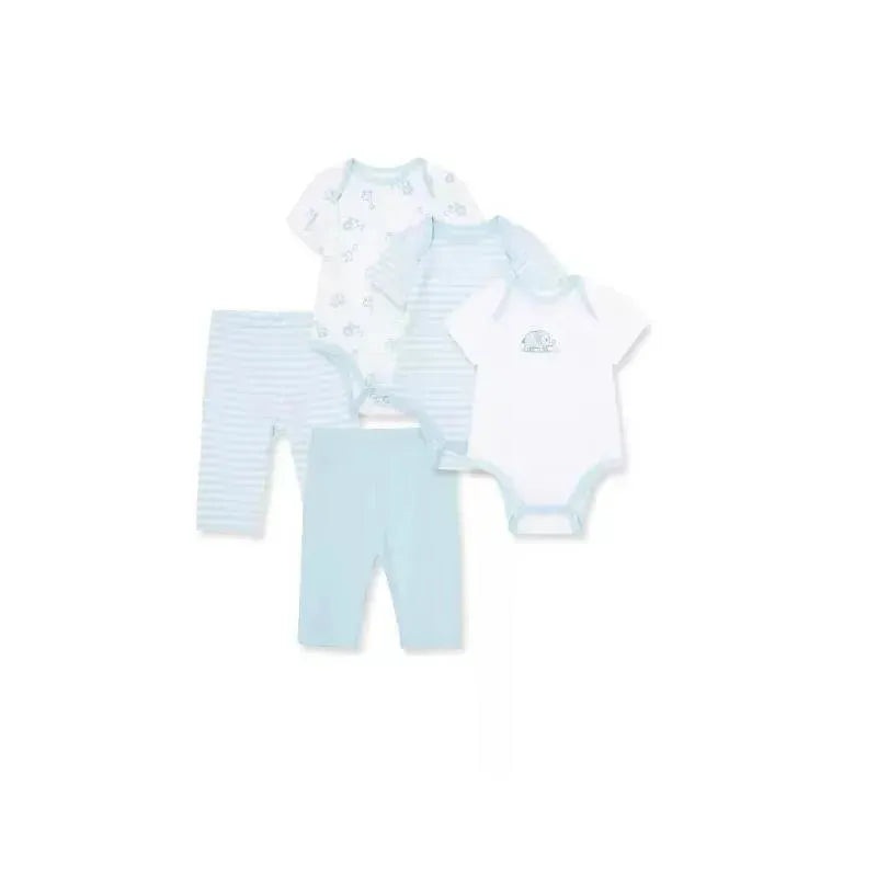 Little Me Safari 5Pc Bodysuit w/ Pants Set – Blue