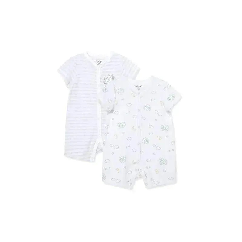 Little Me World 2Pk Rompers – White