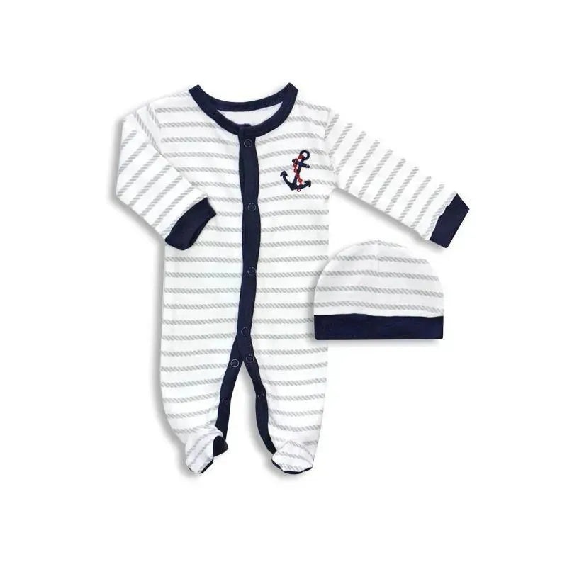 Luvable Friends Preemie Sleep N Play & Cap, Baby Boy Anchor