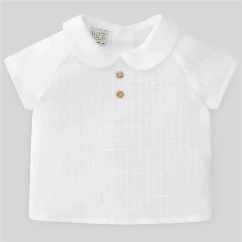 Paz Rodriguez – Baby Unisex Woven Shirt Merlo, White