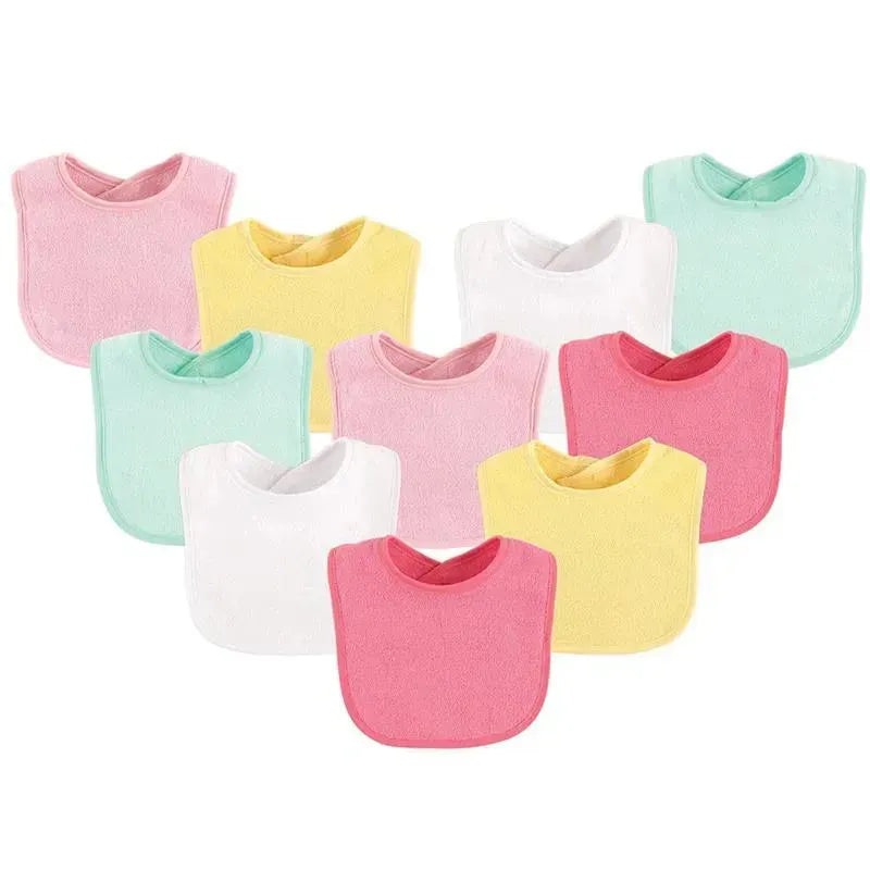 Baby Vision 10Pk Drooler Bibs, Girl Solid