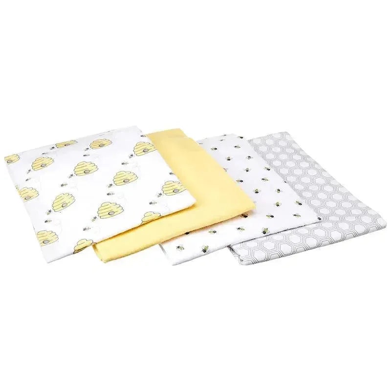 Baby Vision 4Pk Flannel Receiving Blanket, Bee