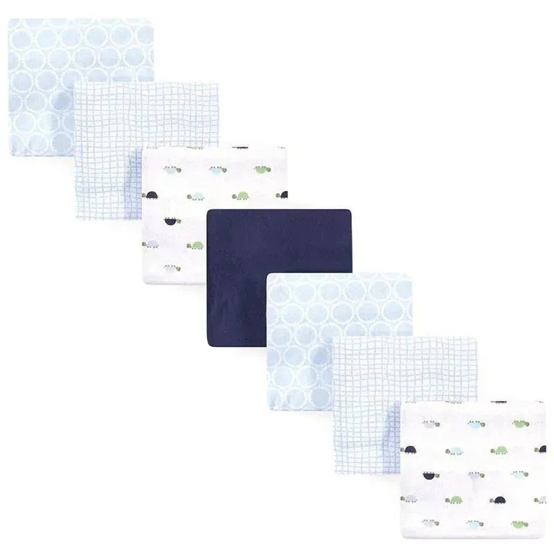 Baby Vision 7Pk Flannel Receiving Blanket, Turtle