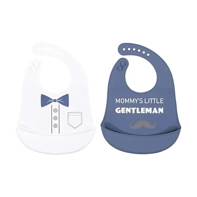 Baby Vision Baby Silicone Bibs, One Size Mommy’s Little Gentleman (2PK)
