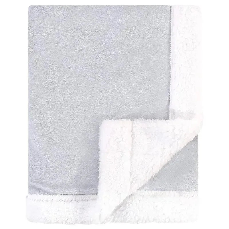 Baby Vision Blanket with Sherpa Back, Gray/White