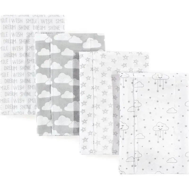 Baby Vision – Hudson Baby Unisex Baby Cotton Flannel Burp Cloths, Gray Clouds, One Size