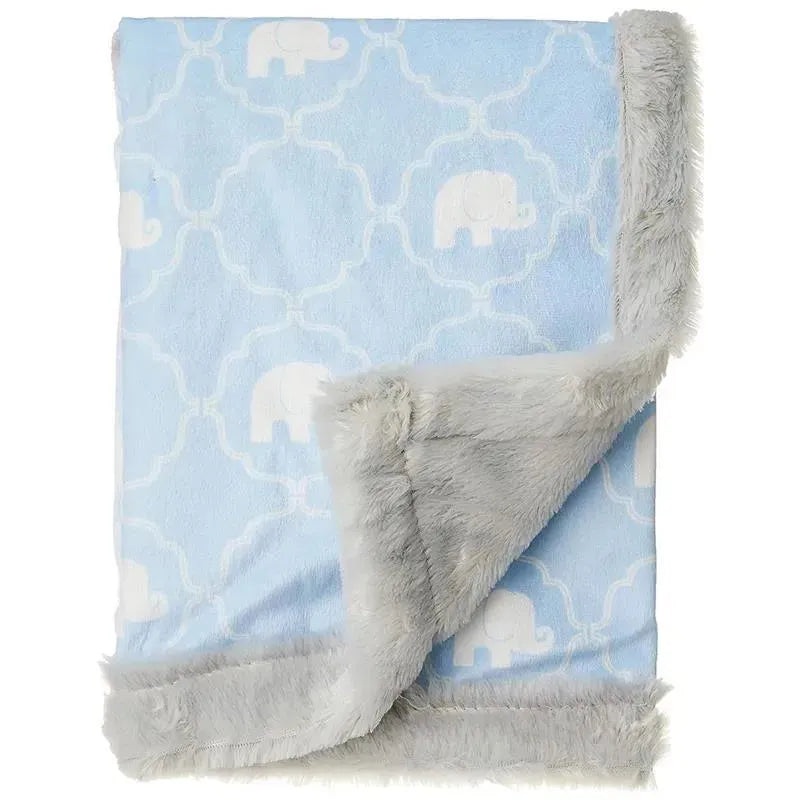 Baby Vision Plush Blanket With Furry Binding, Elephant