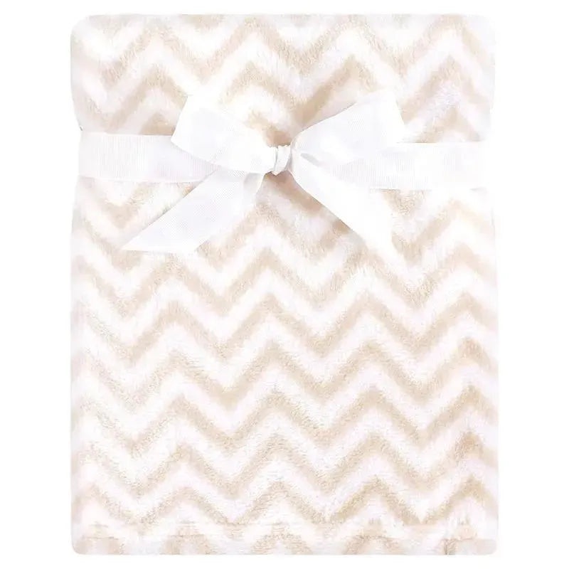 Baby Vision Silky Plush Blanket, Tan Chevron