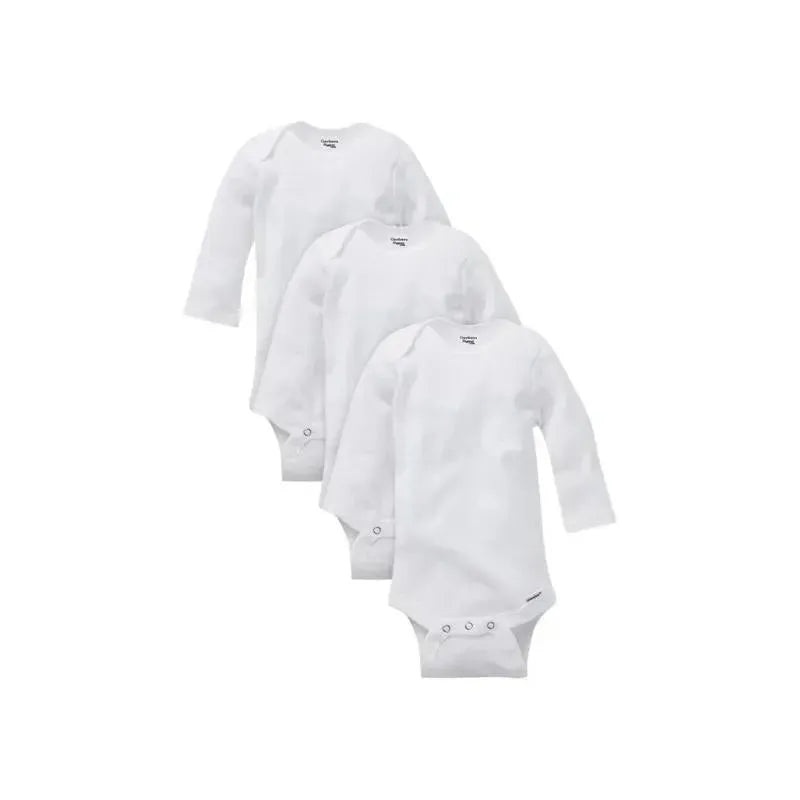 Gerber 3Pk Long Sleeve Onesies Withe