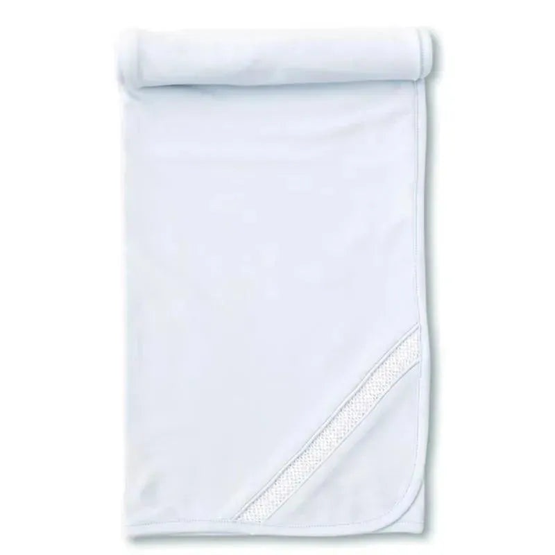 Kissy Kissy – Baby Blanket With Hand Smocked, Light Blue