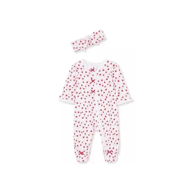Little Me Valentine Footie with Headband