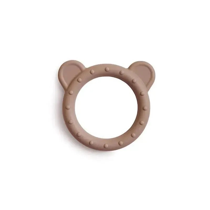 Mushie Silicone Baby Teether Bear Natural