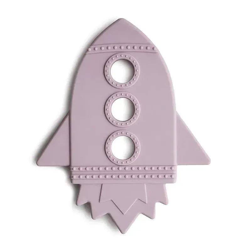 Mushie Silicone Baby Teether Rocket Soft Lilac