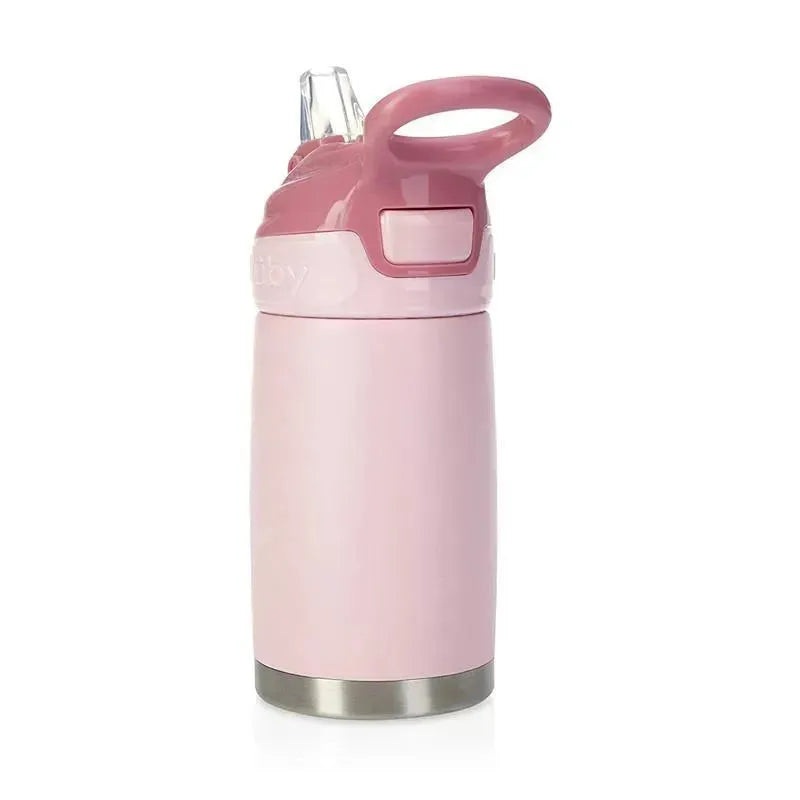 Nuby – Thristy Kids 10 Oz Stainless Steel Flip-It Reflex Cup, Pink