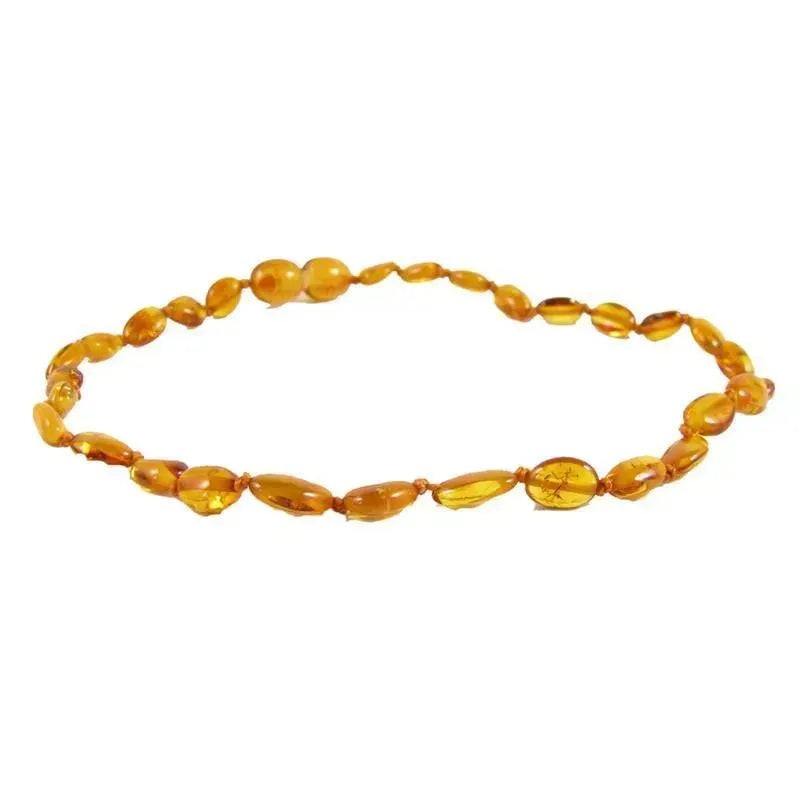 Amber Monkey – Polished Baltic Amber 10-11 inch Necklace, Honey Bean