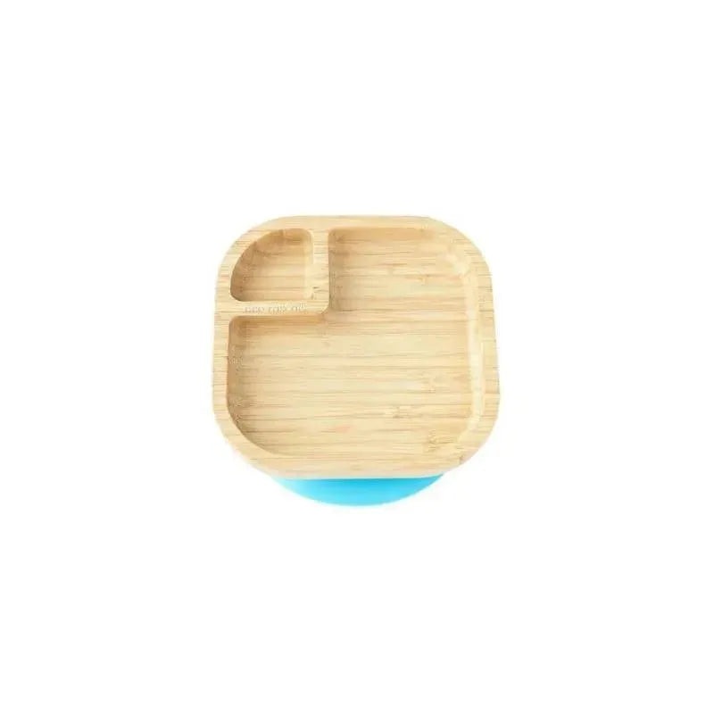Eco Rascals Bamboo Suction Plate With Two Sections Classic, Blue