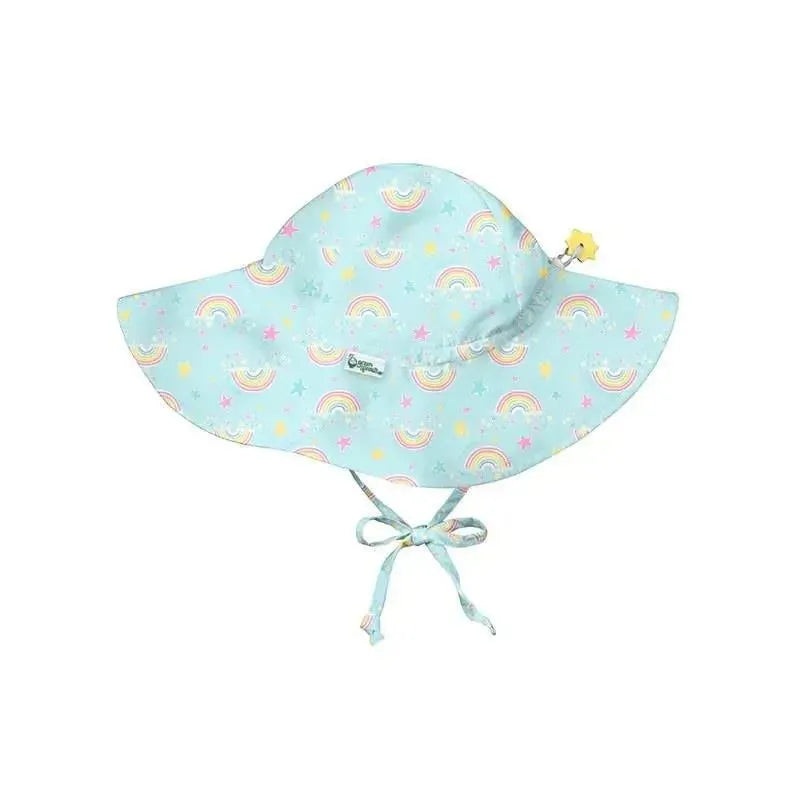Iplay – Baby Girl Brim Sun Protection Hat, Aqua Rainbows