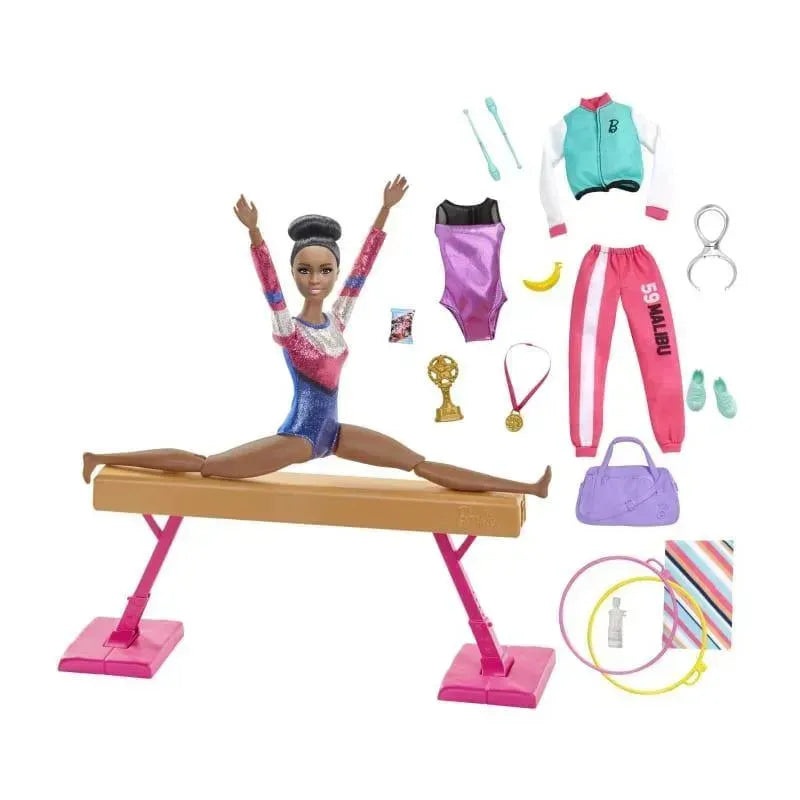 Mattel – Barbie Gymnastics Playset: Brunette Barbie Doll