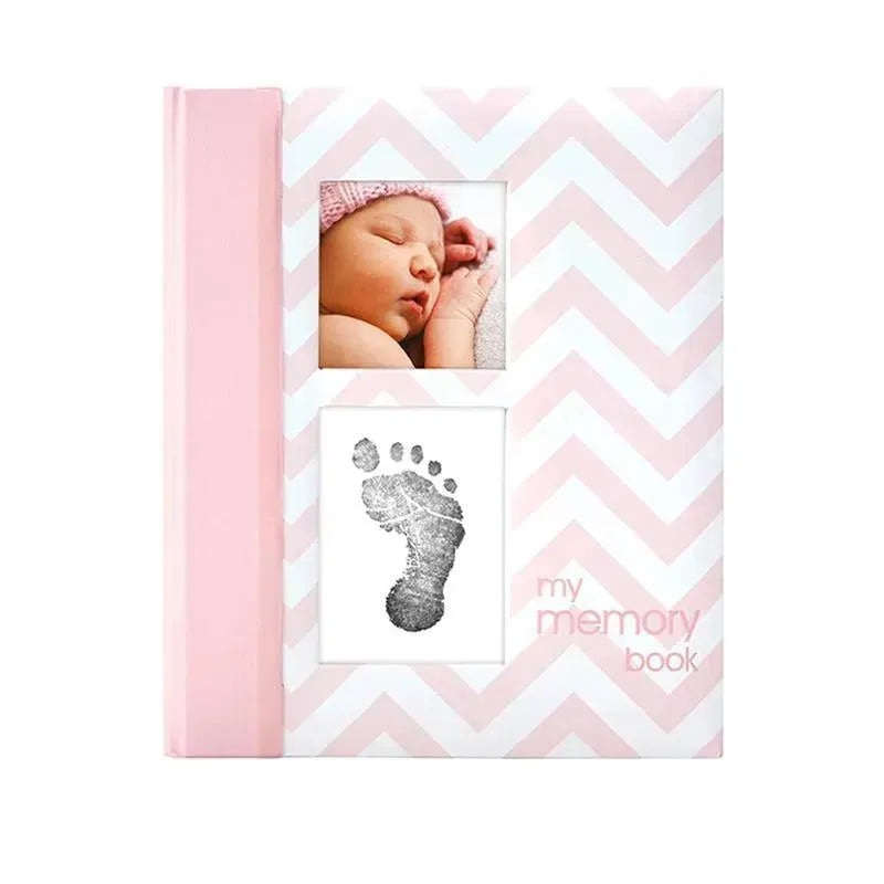 Pearhead Baby First 5 Years Memory Book with Safe Ink Pad – Pink