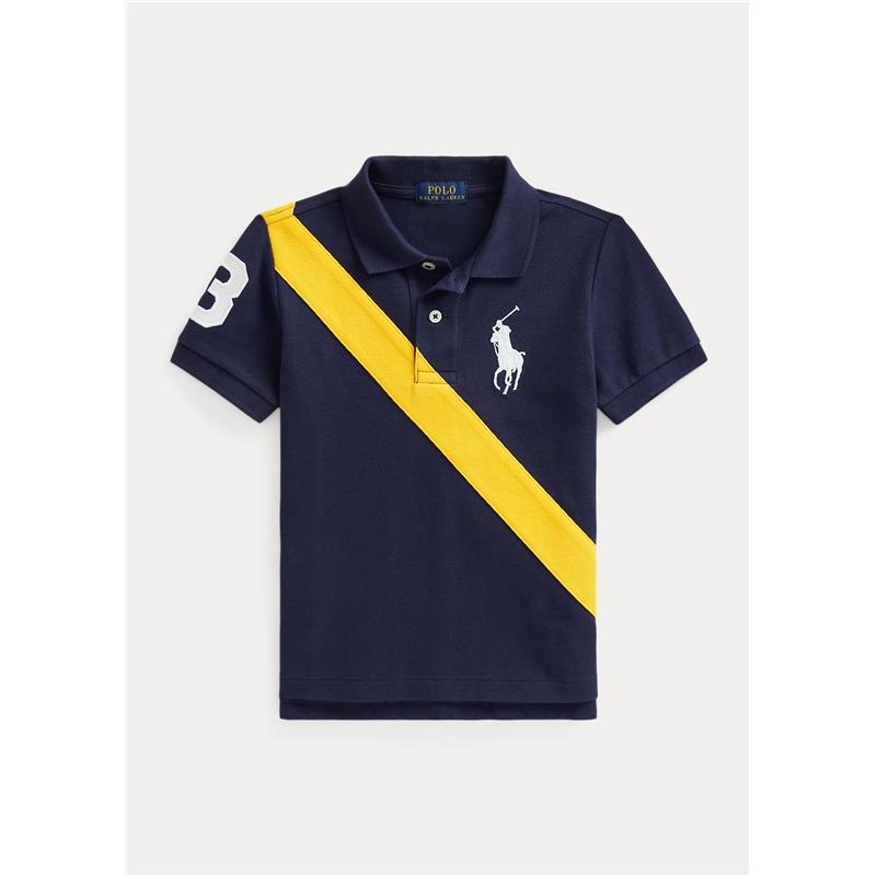 Polo Ralph Lauren Baby – Big Pony Cotton Mesh Polo Shirt, Newport Navy Multi
