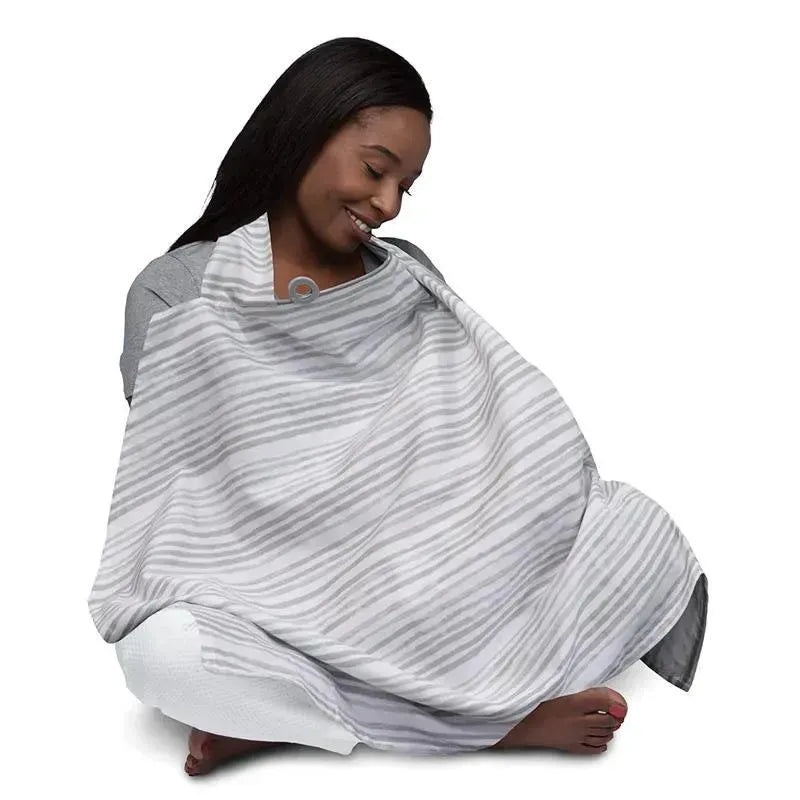 Boppy – Nursing Cover for Breastfeeding, Gray Watercolor Stripes