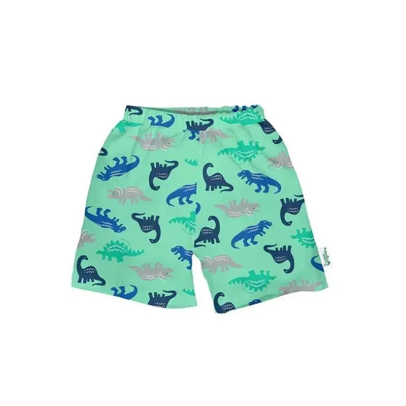Iplay – Classic Trunks with Built-in Reusable Absorbent Swim Diaper, Seafoam Simple Dino