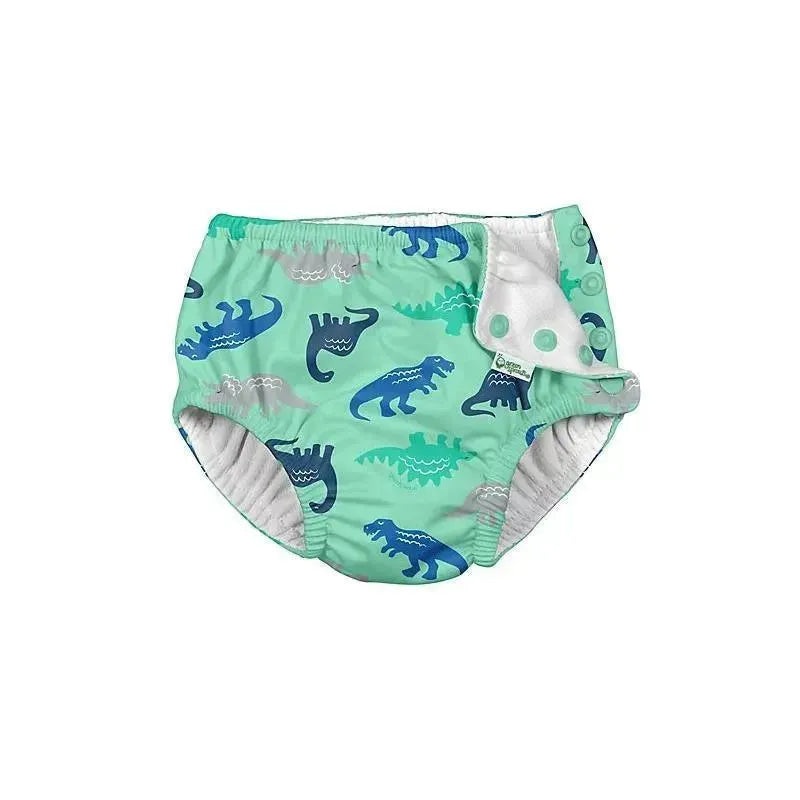 Iplay – Snap Reusable Absorbent Swim Diaper, Seafoam Simple Dino