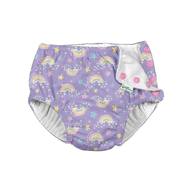Iplay – Snap Reusable Absorbent Swim Diaper, Violet Rainbows