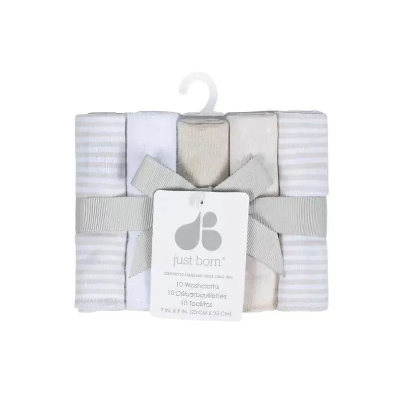 Just Born – 10 Pk Washcloth, Natural Foliage
