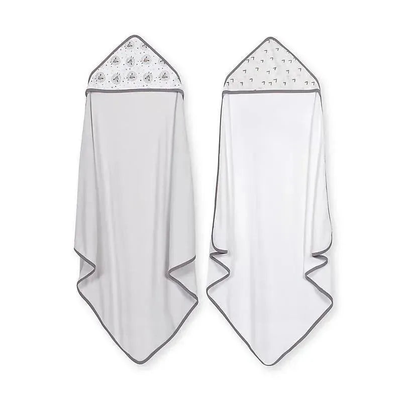 Just Born – 2Pk Counting Sheep Hooded Towels, Grey