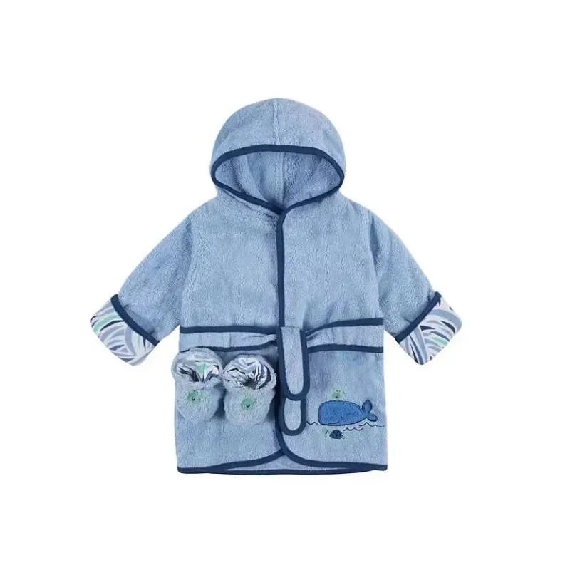 Just Born – Bath Robe Set, Dusty Blue
